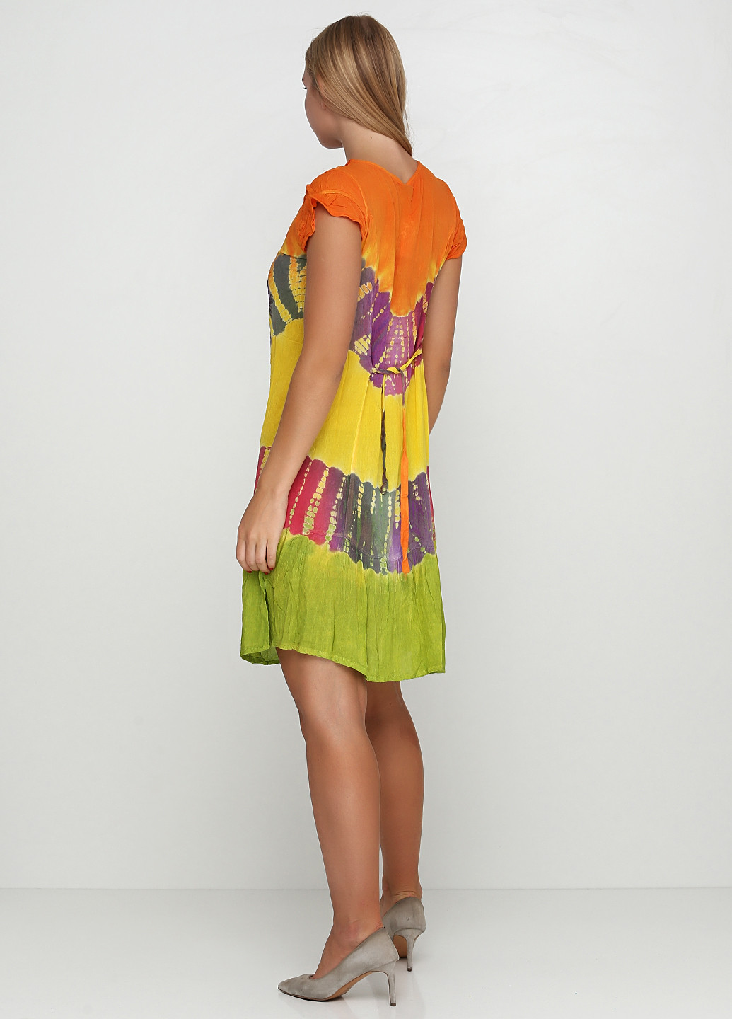 Комбинированное кэжуал платье No Brand с геометрическим узором
