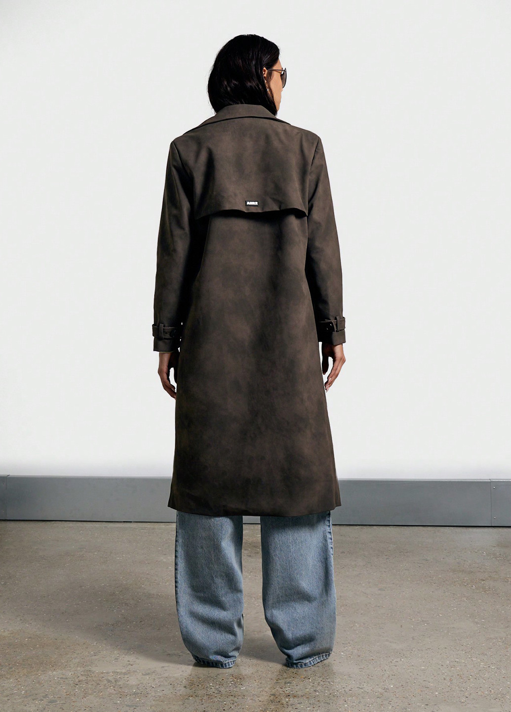 Черное демисезонное Пальто двубортное SHEIN