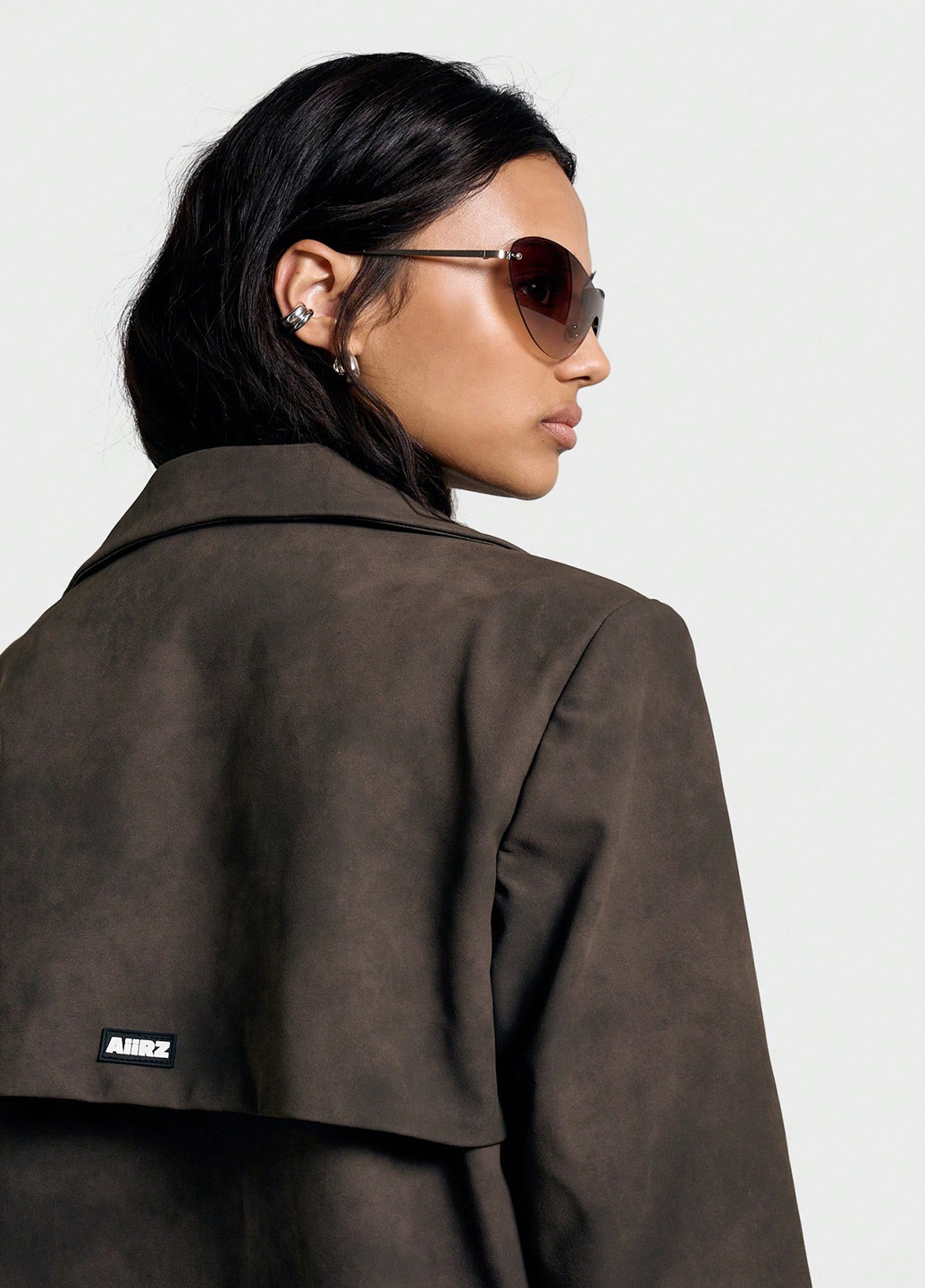 Черное демисезонное Пальто двубортное SHEIN