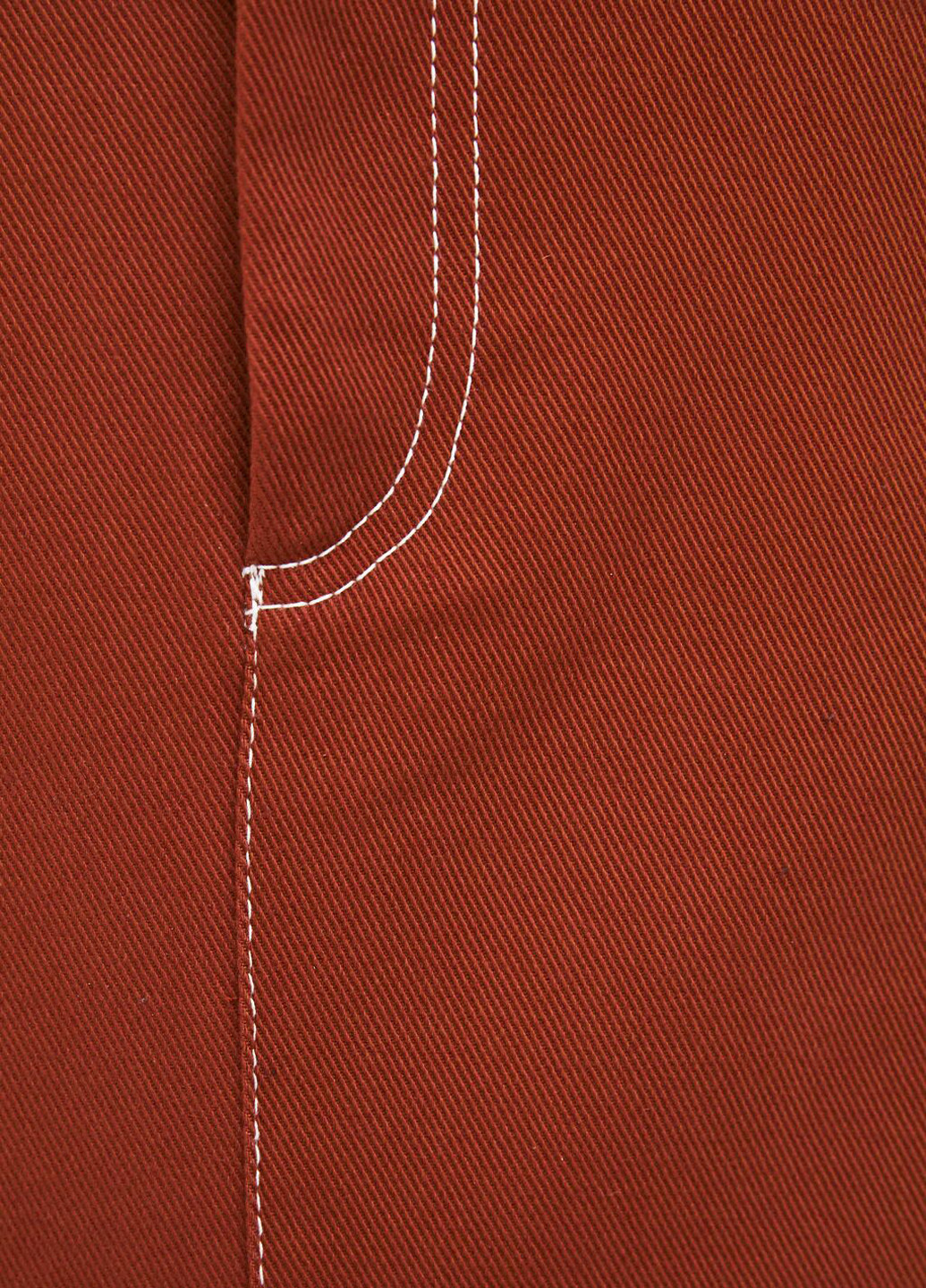 Коричневая кэжуал однотонная юбка Zara а-силуэта (трапеция)
