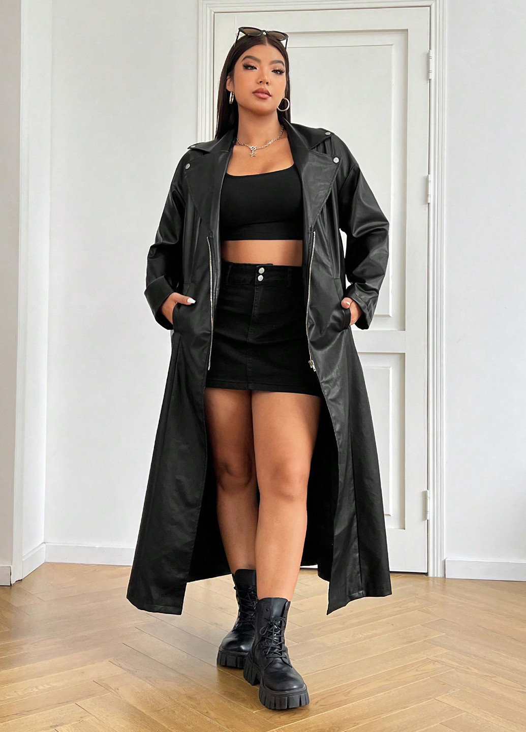 Плащ SHEIN тренчкот на молнии демисезон (366748009)