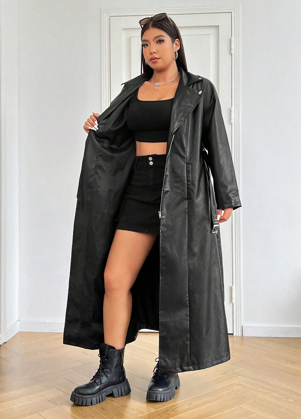 Плащ SHEIN тренчкот на молнии демисезон (366748009)