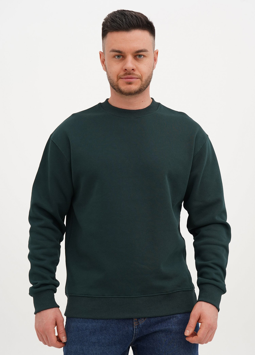 Смарагдовий світшот Trend Collection однотонний без декору (315067194)