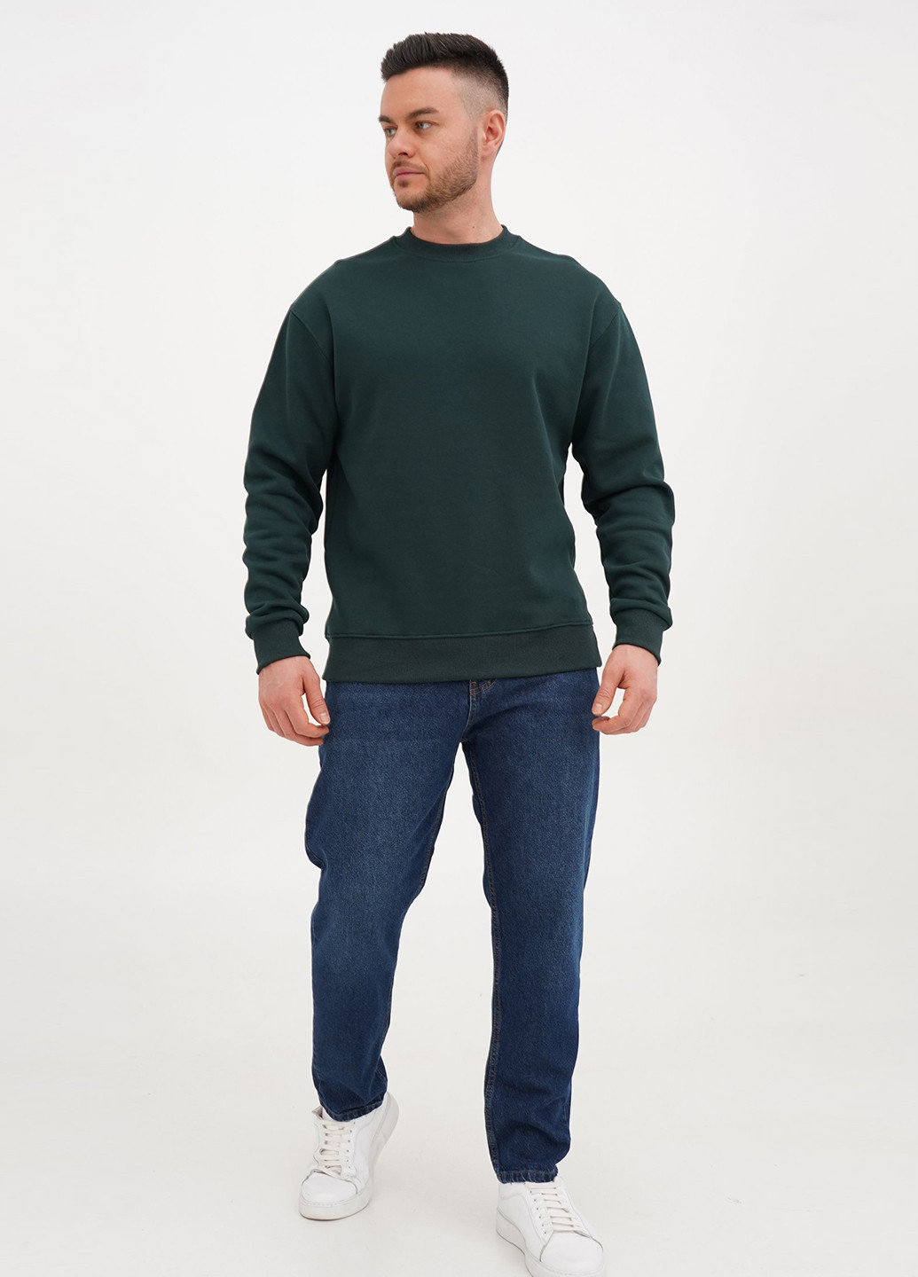 Смарагдовий світшот Trend Collection однотонний без декору (315067194)