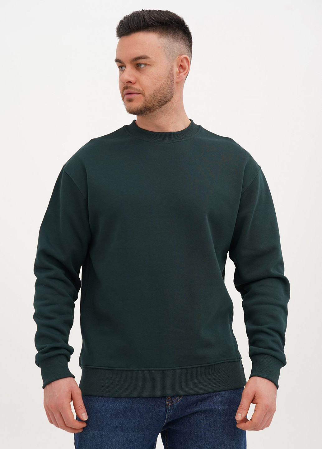 Смарагдовий світшот Trend Collection однотонний без декору (315067194)