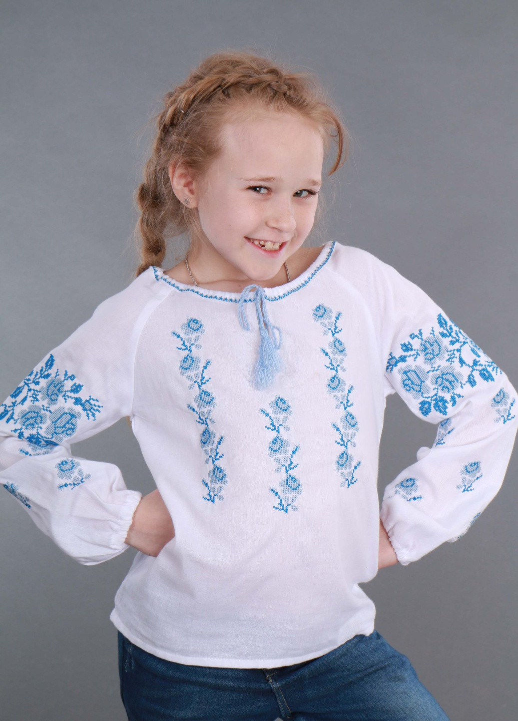 Вышиванка для девочки с длинным рукавом BeART рушничок (212880402)