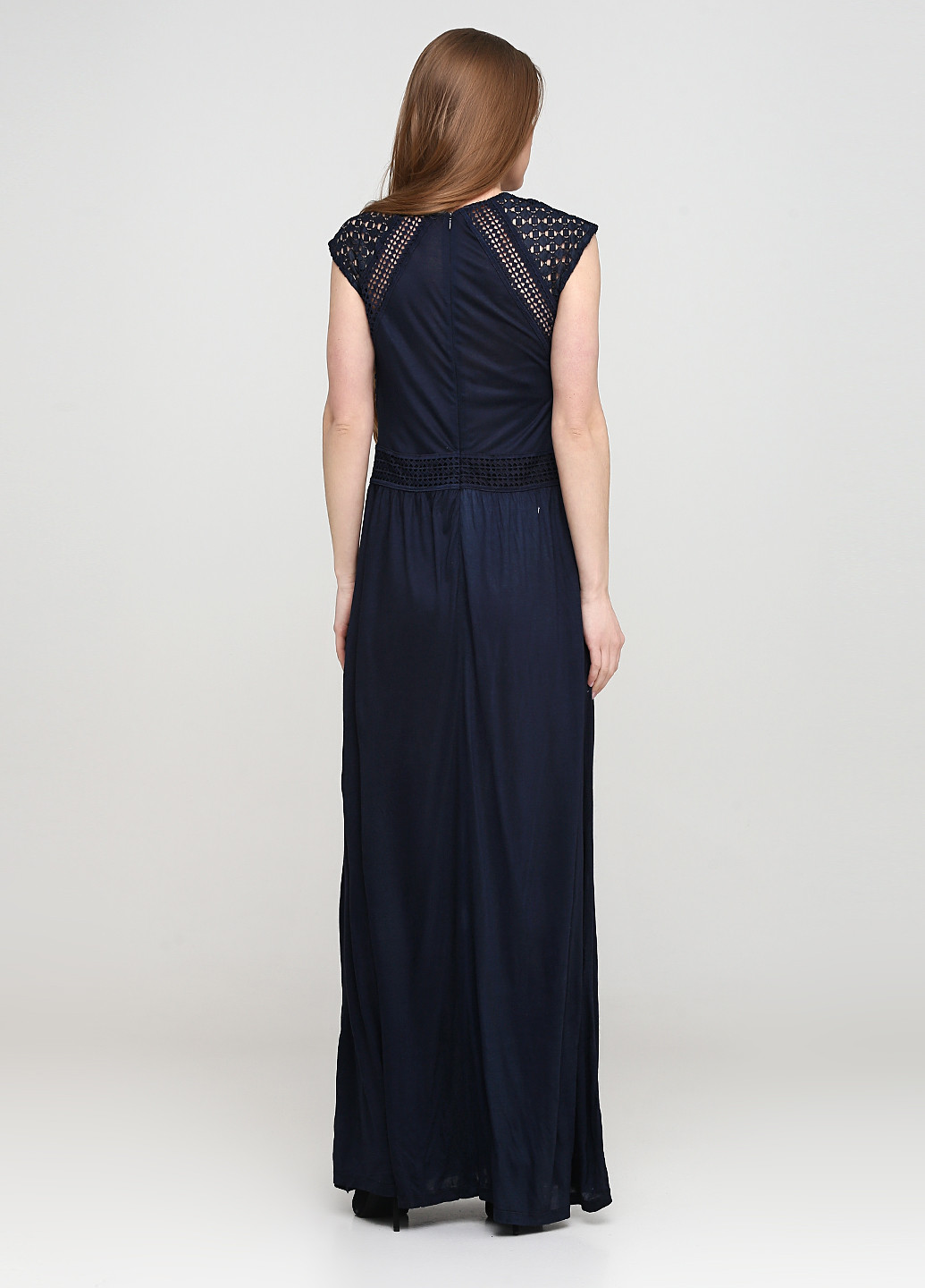 Темно-синя вечірня плаття, сукня кльош H&M однотонна