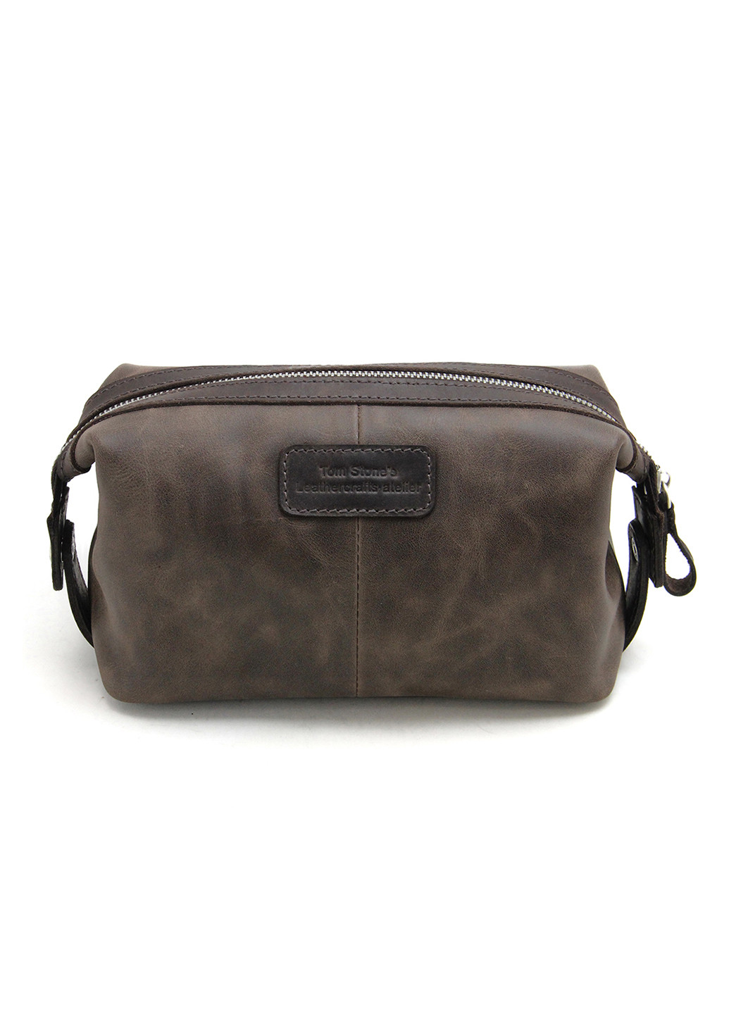 Косметичка чоловіча велика шкіряна 064 Br коричнева Tom Stone (250016356)
