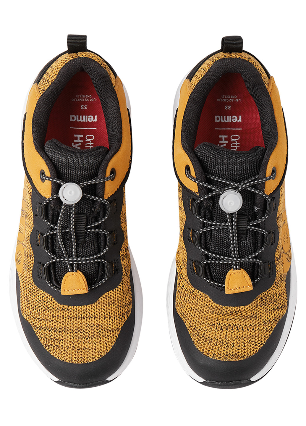 Желтые демисезонные кроссовки на шнурках Reima Aloitus