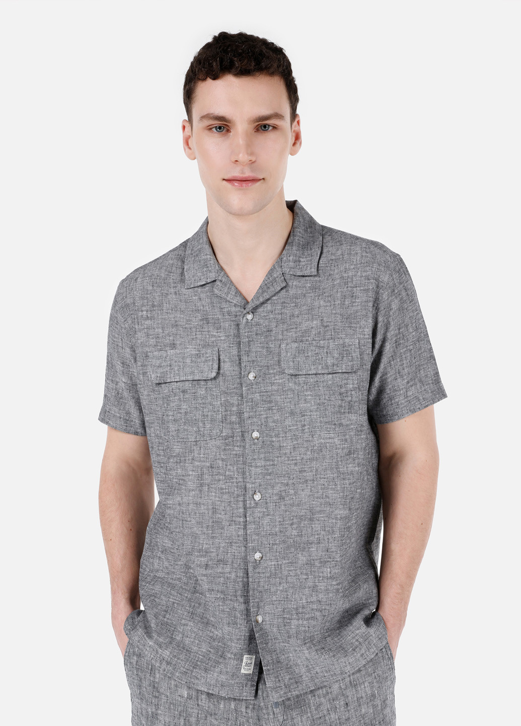 Темно-серая кэжуал рубашка меланж Colin's
