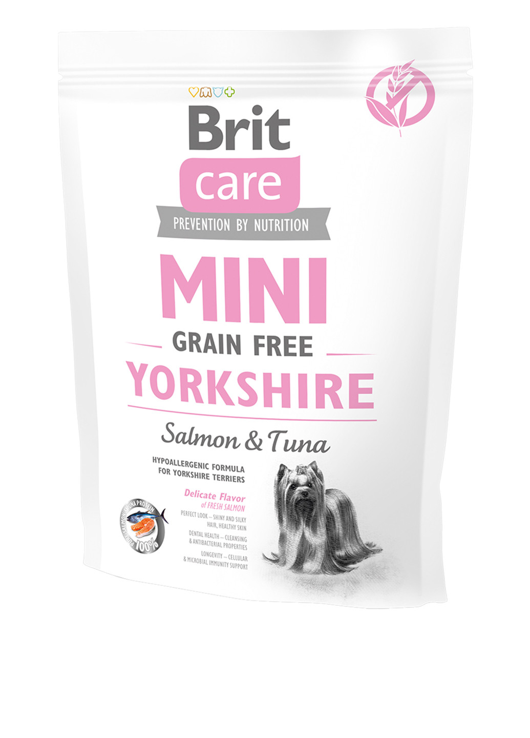 Сухой корм Care Mini Grain Free Yorkshire для взрослых собак породы йоркширский терьер, 0,4 кг Brit Care (136945970)