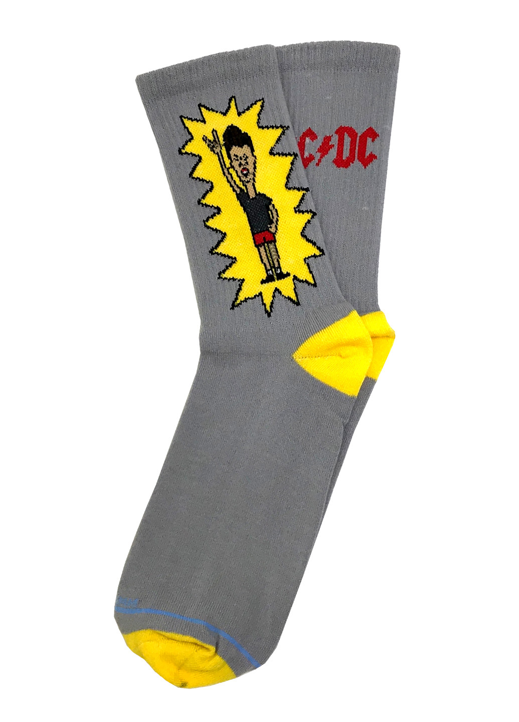 Мужские носки Premium AC/DC Butt-head серые LOMM серые повседневные