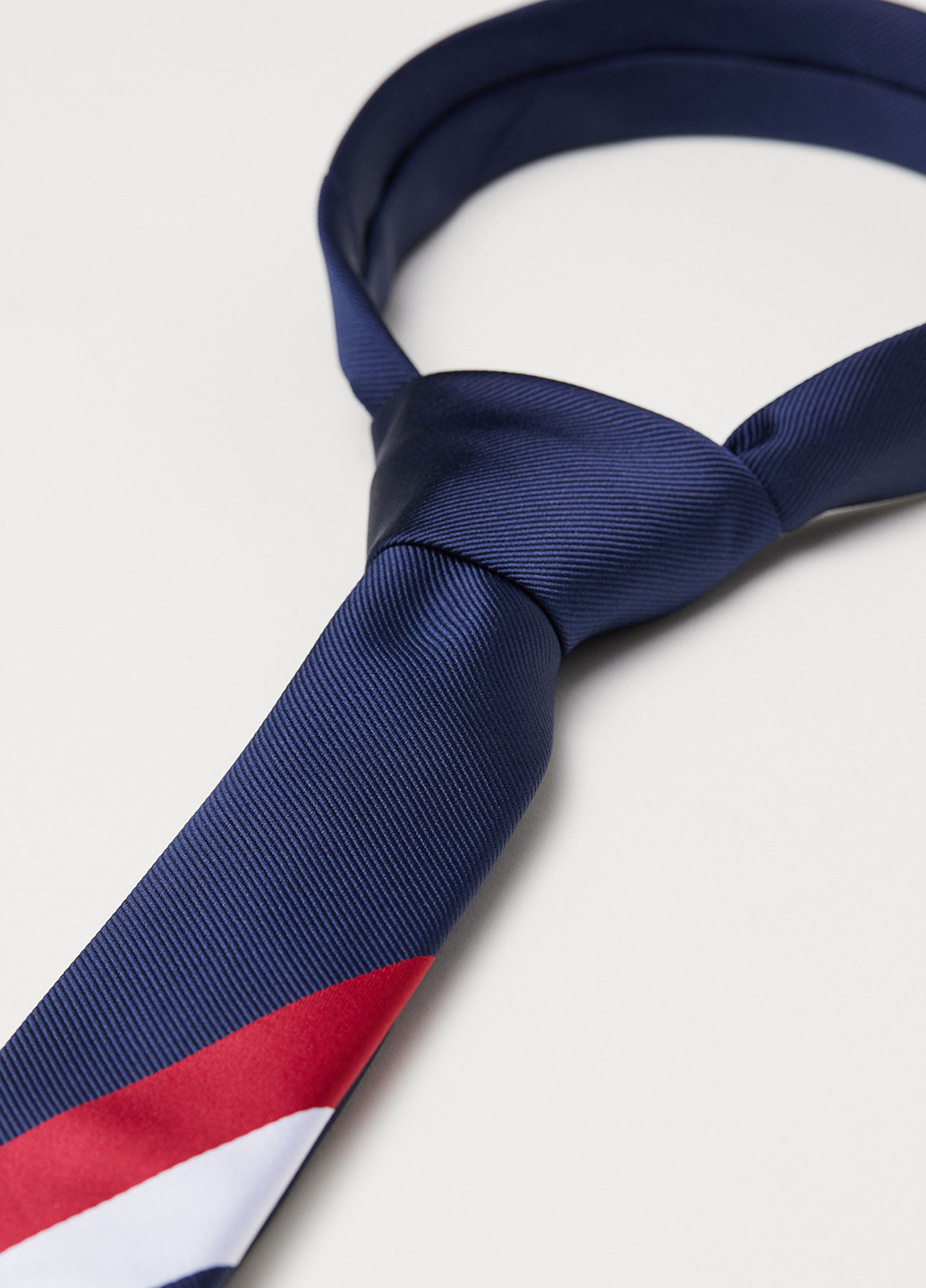 Краватка H&M стандартний смужка синя поліестер