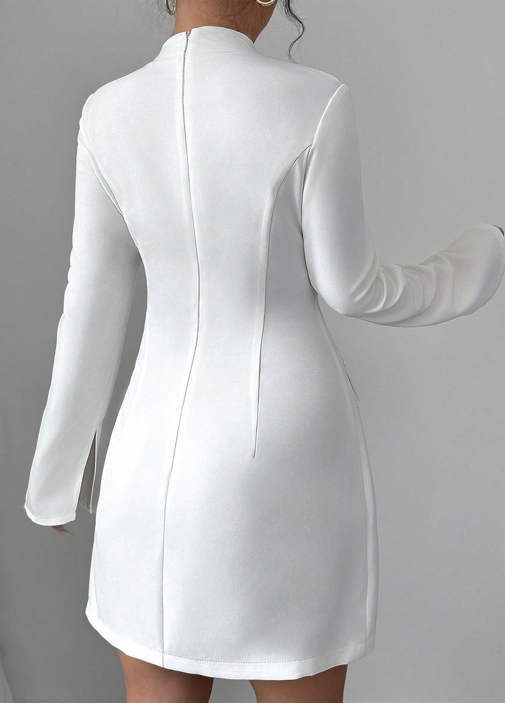 Белое деловое, кэжуал платье колокол, футляр SHEIN однотонное
