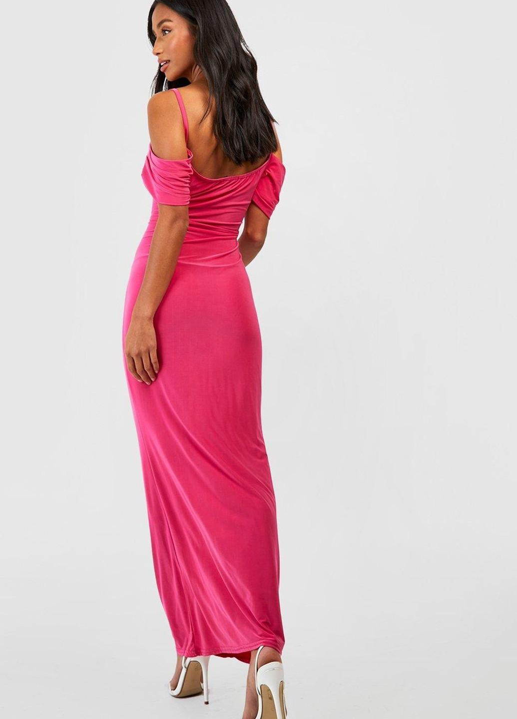 Розовое праздничный платье силуэтная Boohoo однотонное