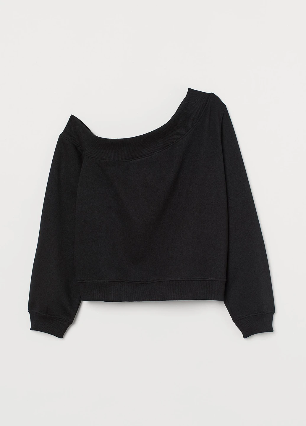 Черный свитшот H&M однотонный без декора (252197500)