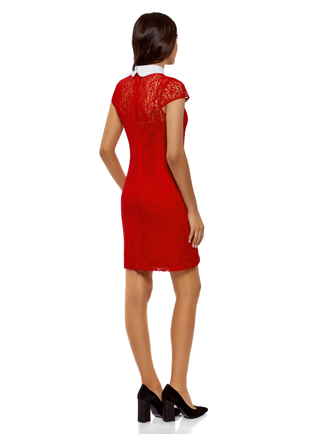 Красное коктейльное платье Oodji однотонное