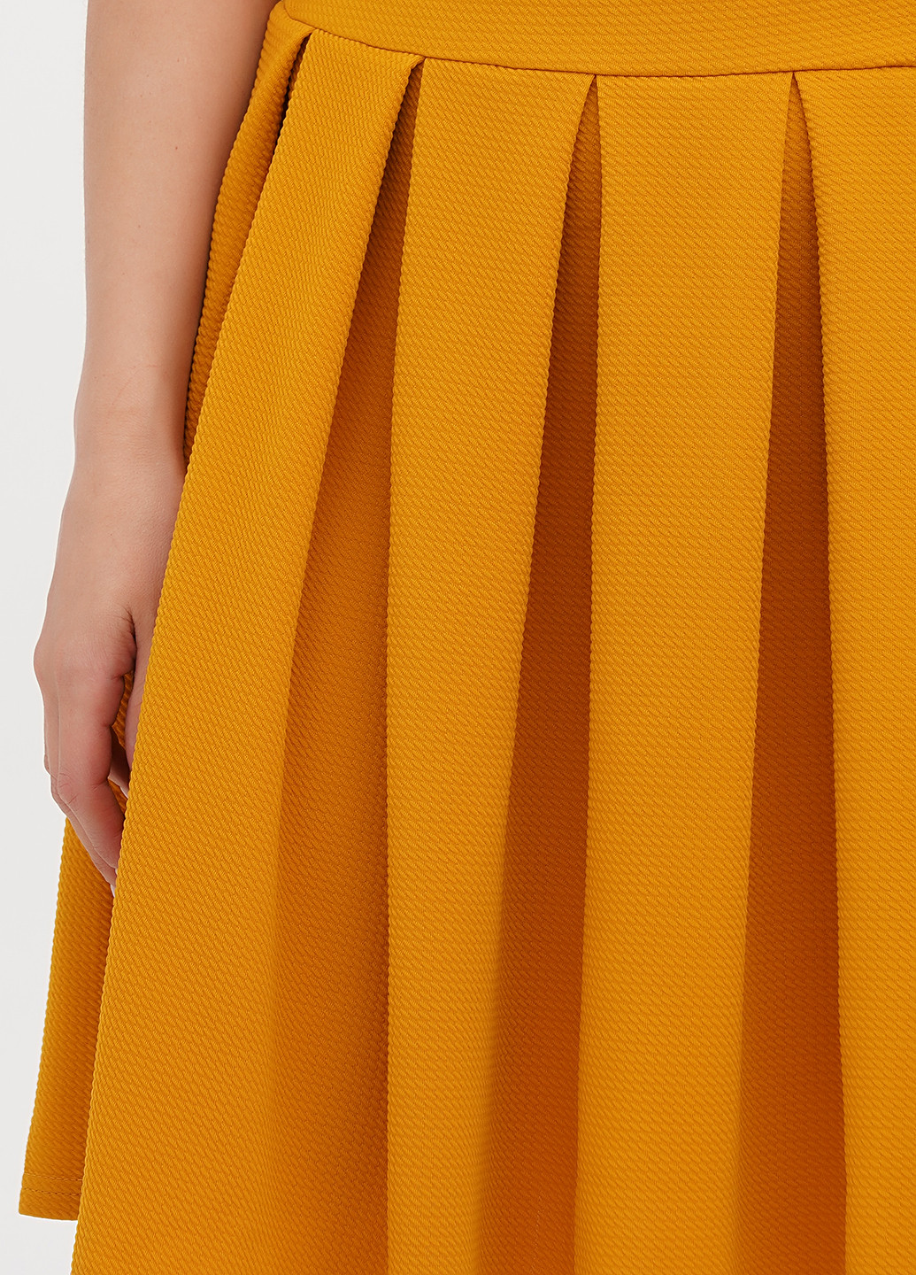 Горчичное кэжуал платье клеш Laura Bettini однотонное