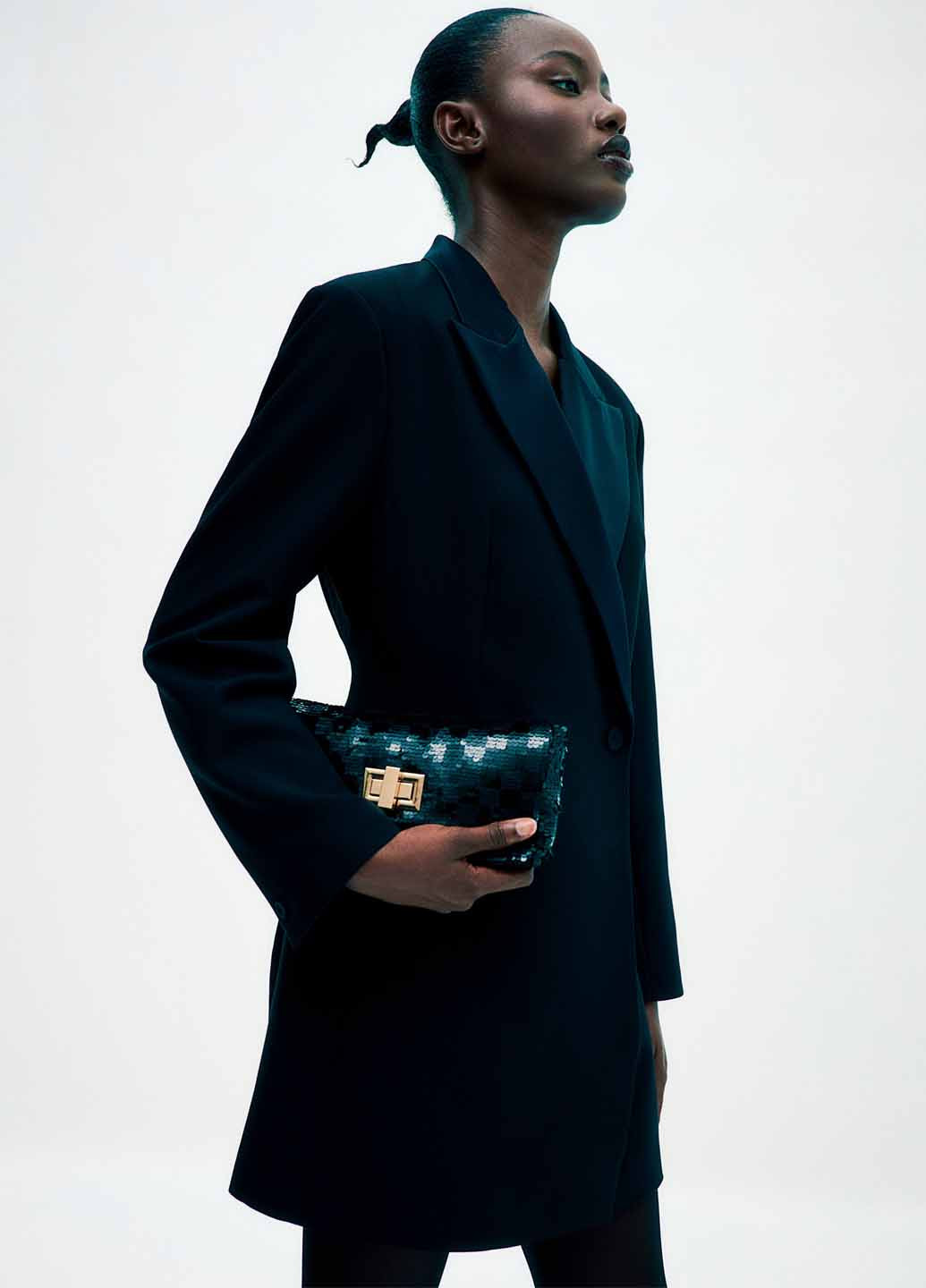 Черное кэжуал платье платье-жакет H&M однотонное