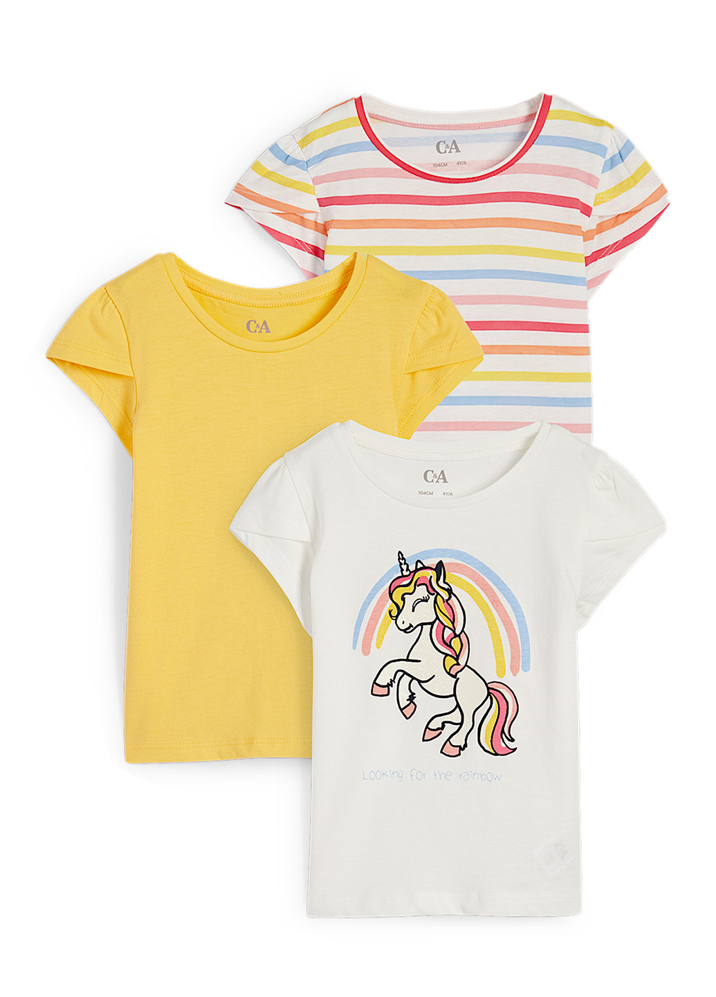 Комбинированная летняя футболка (3 шт.) C&A