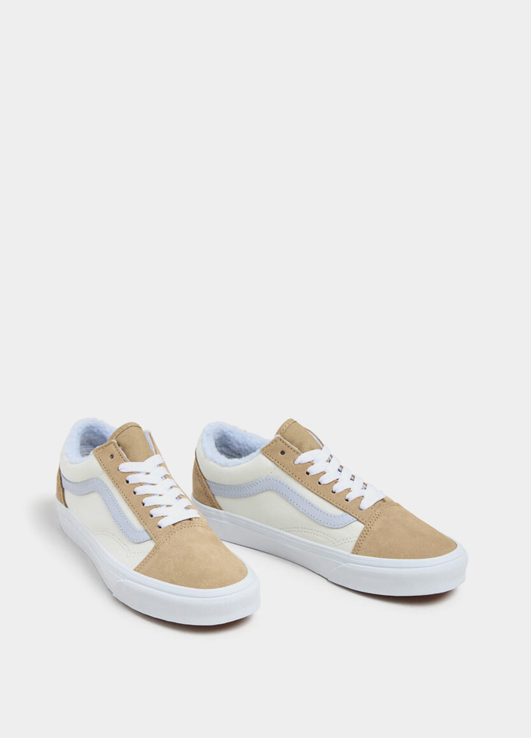 Бежевые кеды Vans Old Skool с белой подошвой, с логотипом