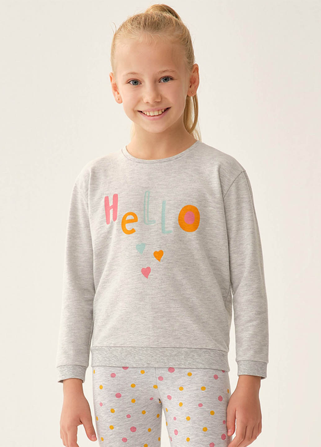 DAGI світшот меланж світло-сірий кежуал бавовна