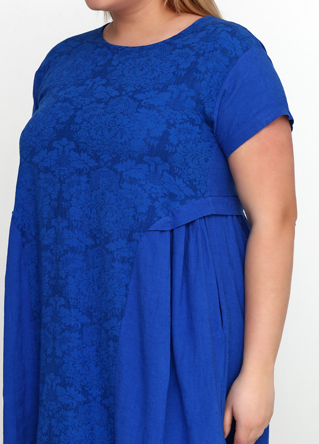 Синее кэжуал платье Stella Milani однотонное