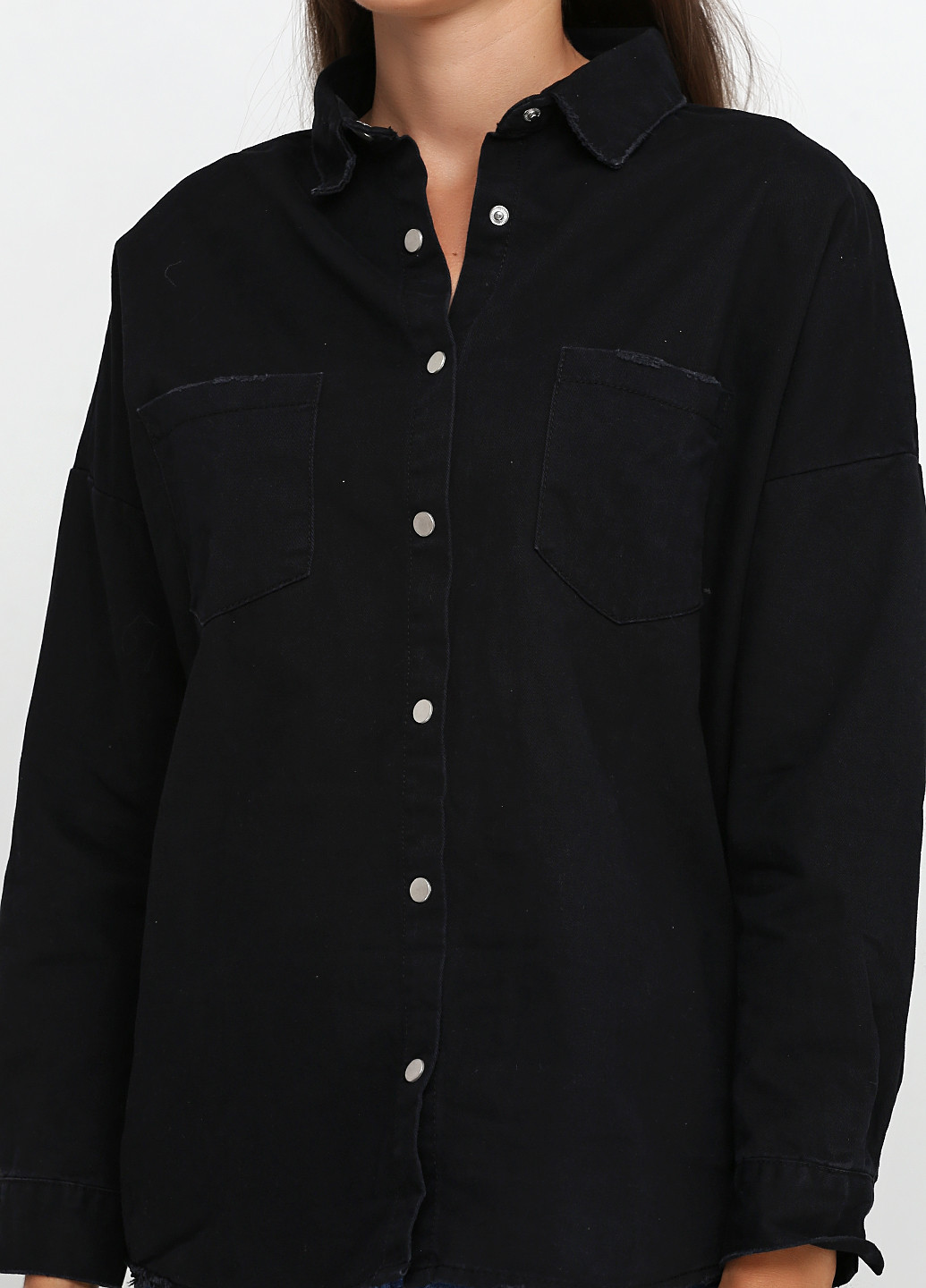 Черная джинсовая рубашка однотонная Missguided
