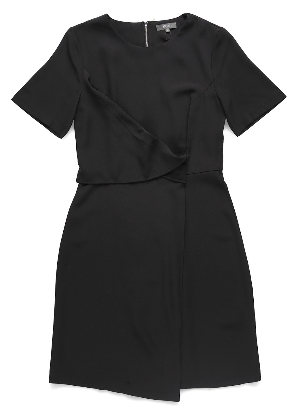 Черное кэжуал платье на запах Kiomi однотонное