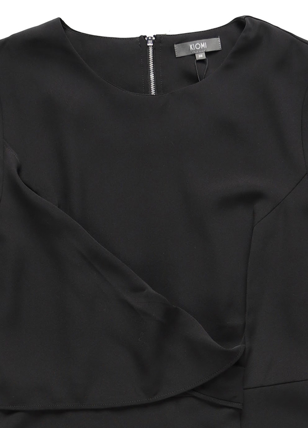 Черное кэжуал платье на запах Kiomi однотонное