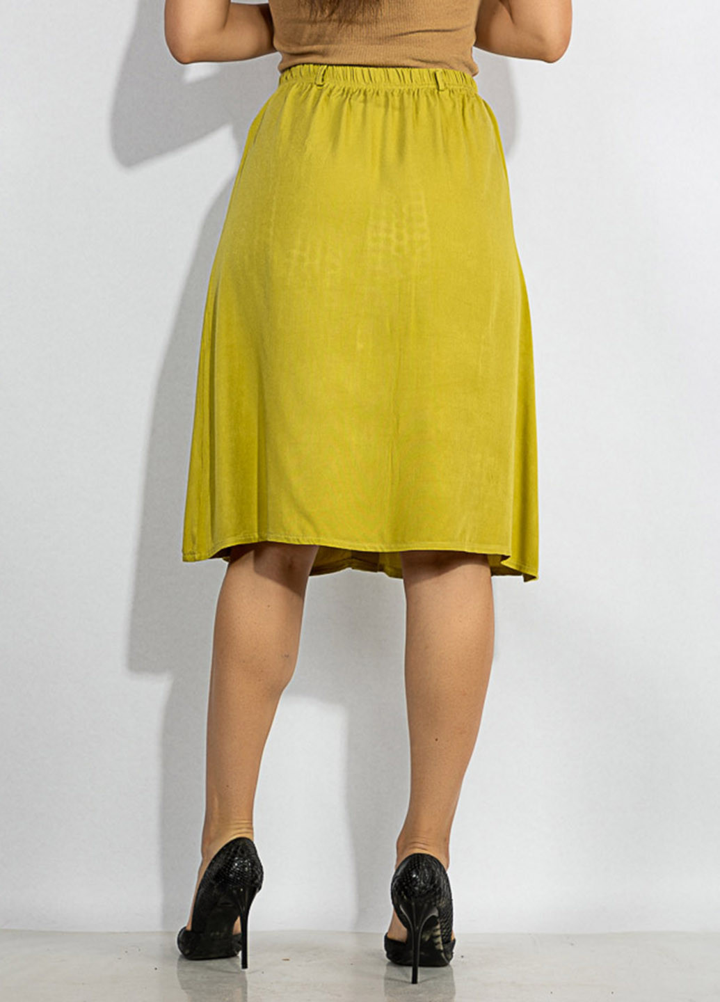 Оливковая кэжуал однотонная юбка Time of Style