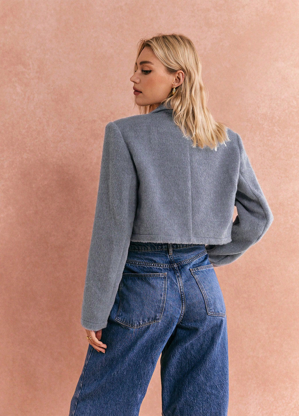 Серый женский жакет SHEIN однотонный - демисезонный