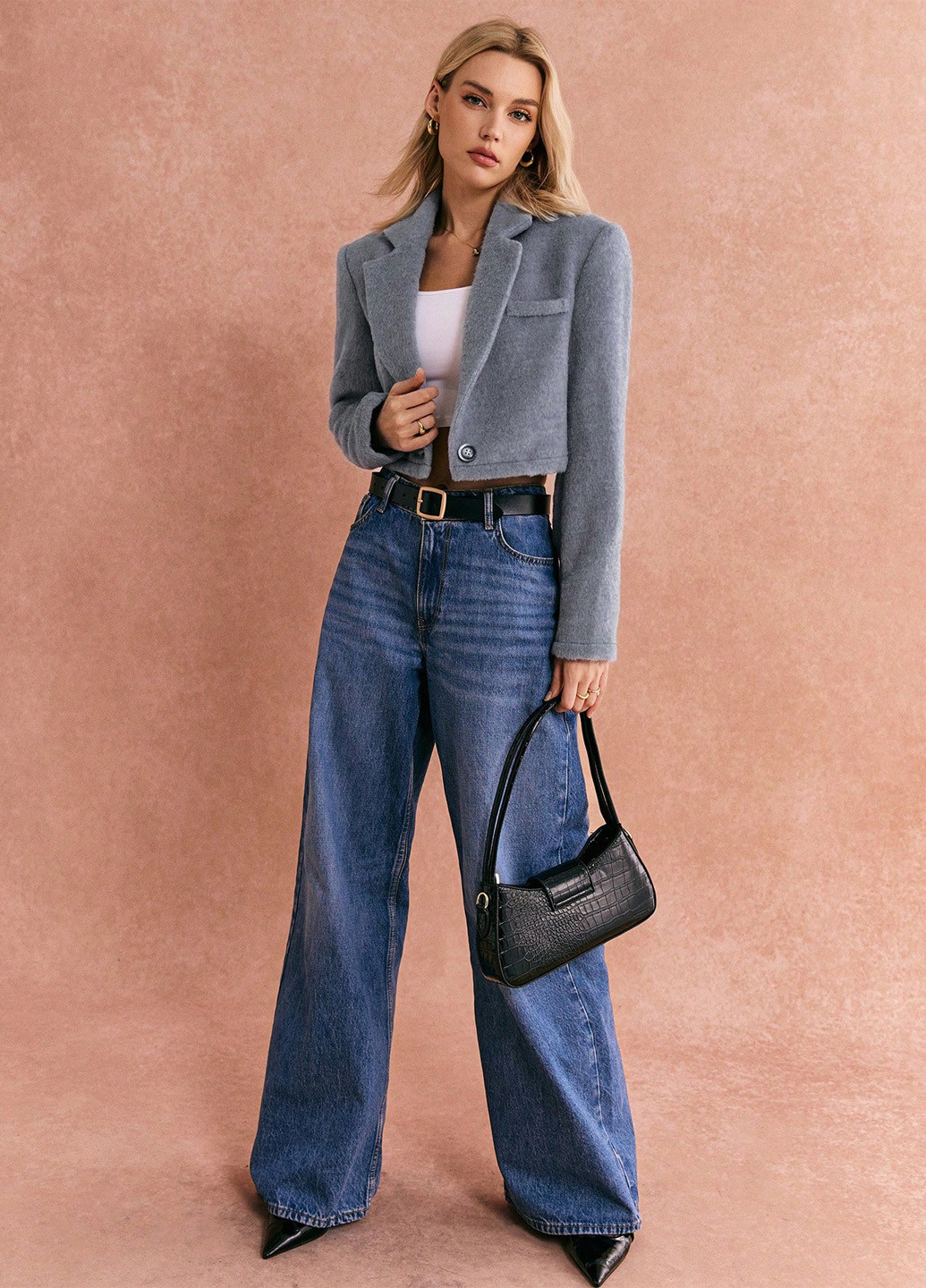 Серый женский жакет SHEIN однотонный - демисезонный