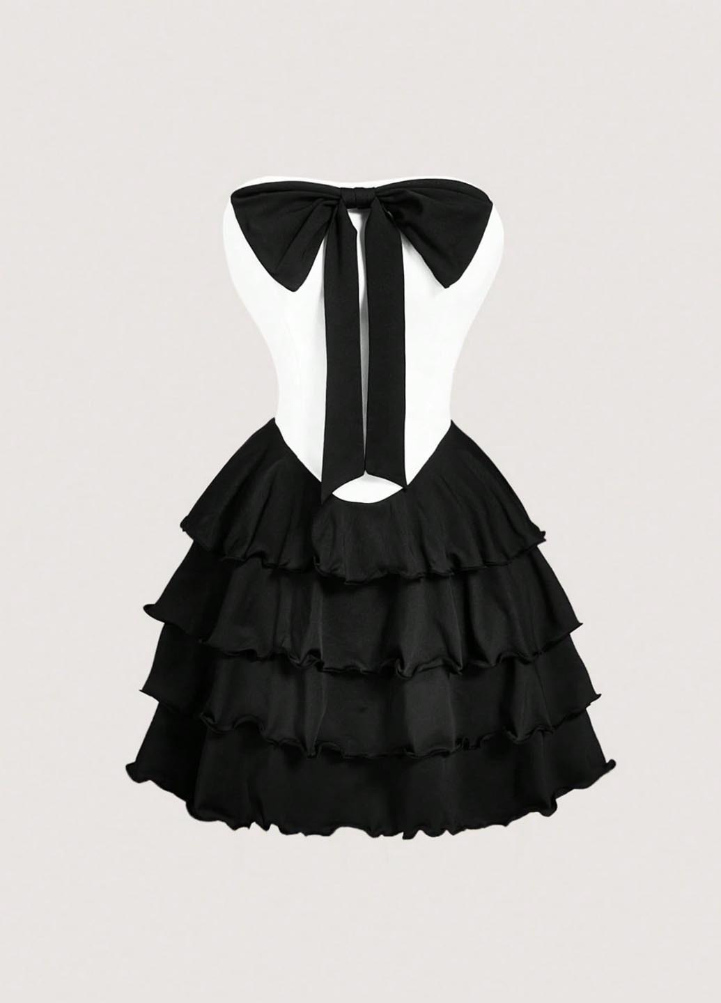 Чорно-білий кежуал сукня бандо SHEIN однотонна