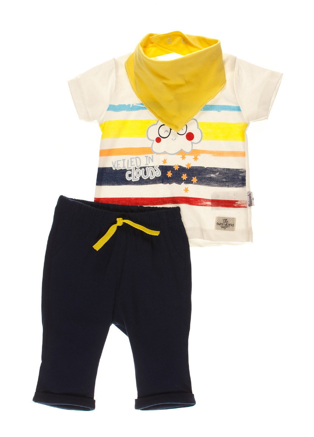 Комбінований літній комплект (футболка, штани, косинка) Miniworld