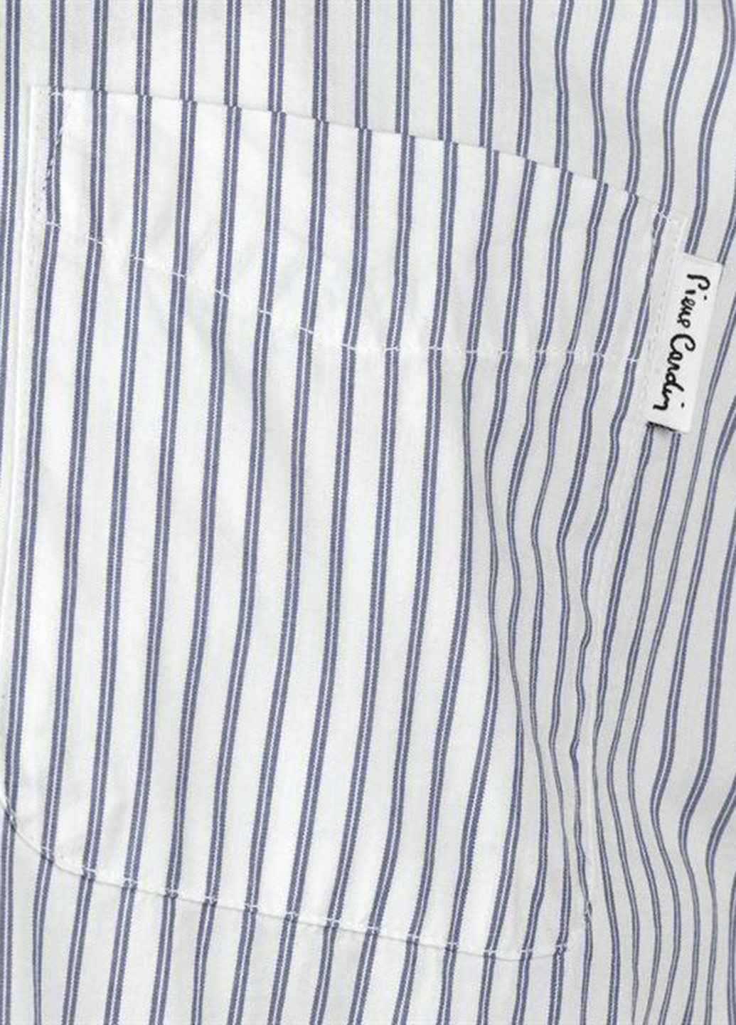 Белая кэжуал рубашка в полоску Pierre Cardin с коротким рукавом