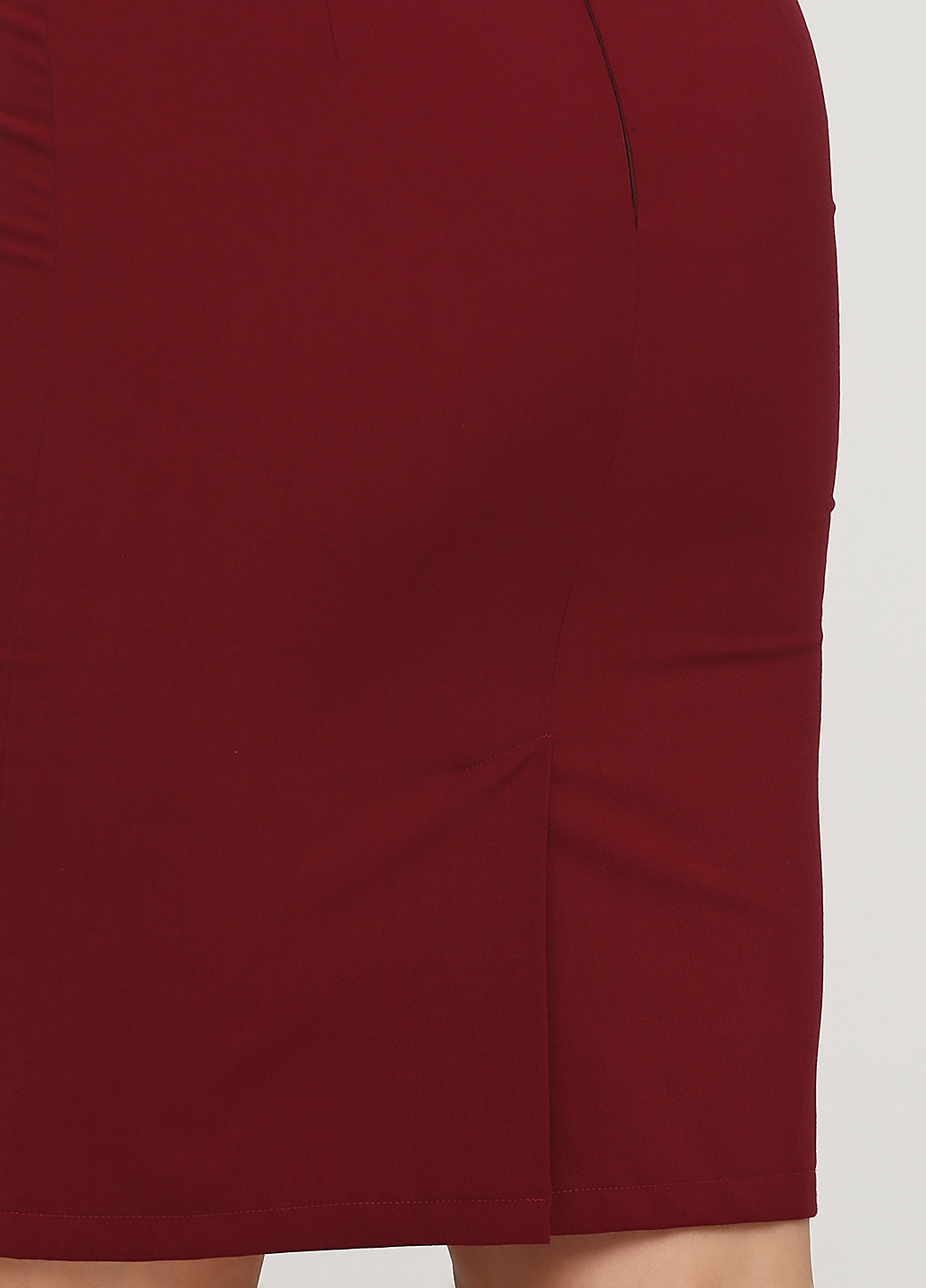 Бордовая кэжуал однотонная юбка Vovk карандаш