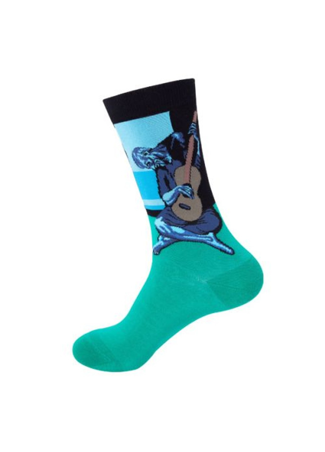 Бірюзові шкарпетки mavkasocks яскраві та стильні козакк з гітарою 1 пара MAVKA малюнки (254520115)