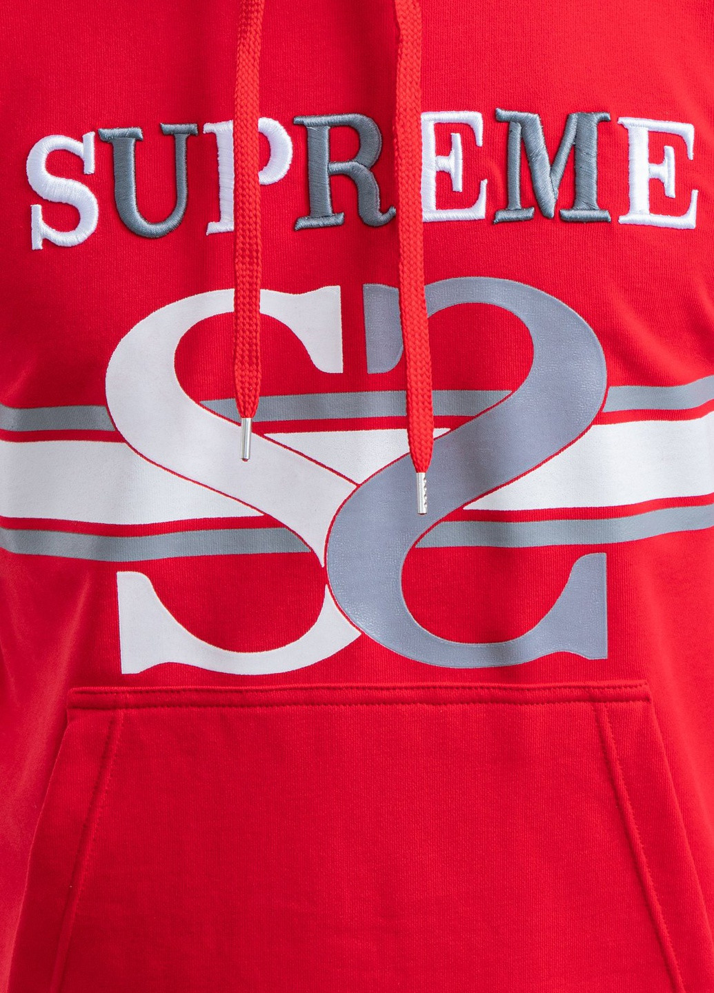 Сірий бавовняний худі з логотипом Supreme Spain (228877441)