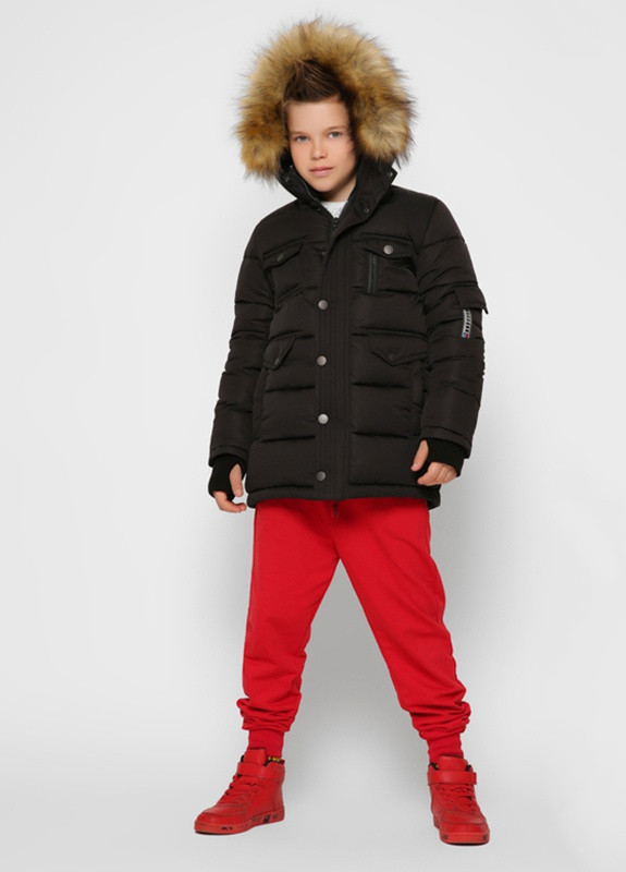 Чорна зимня пухова зимова куртка для хлопчика X-Woyz