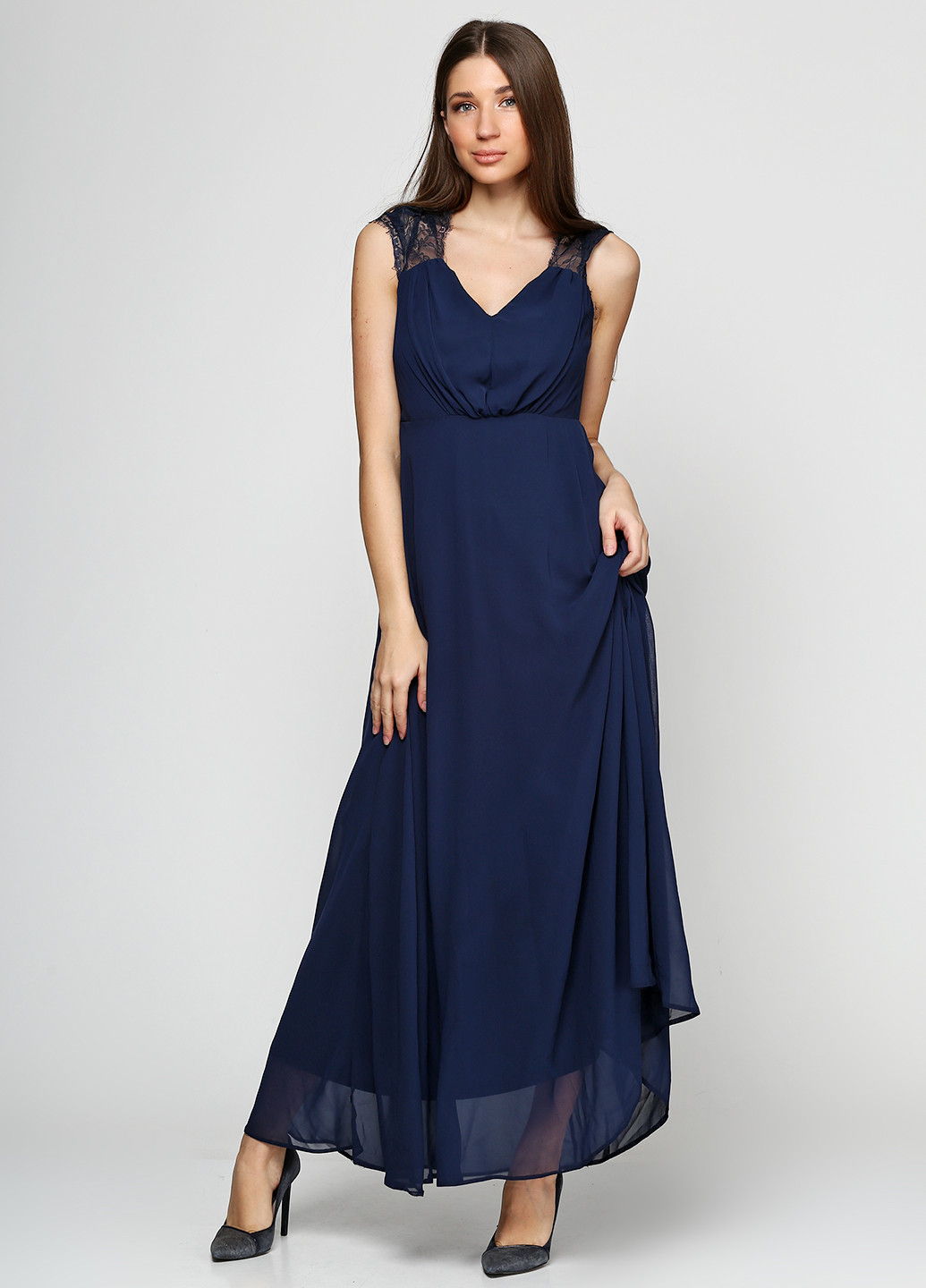 Темно-синее вечернее платье макси Asos