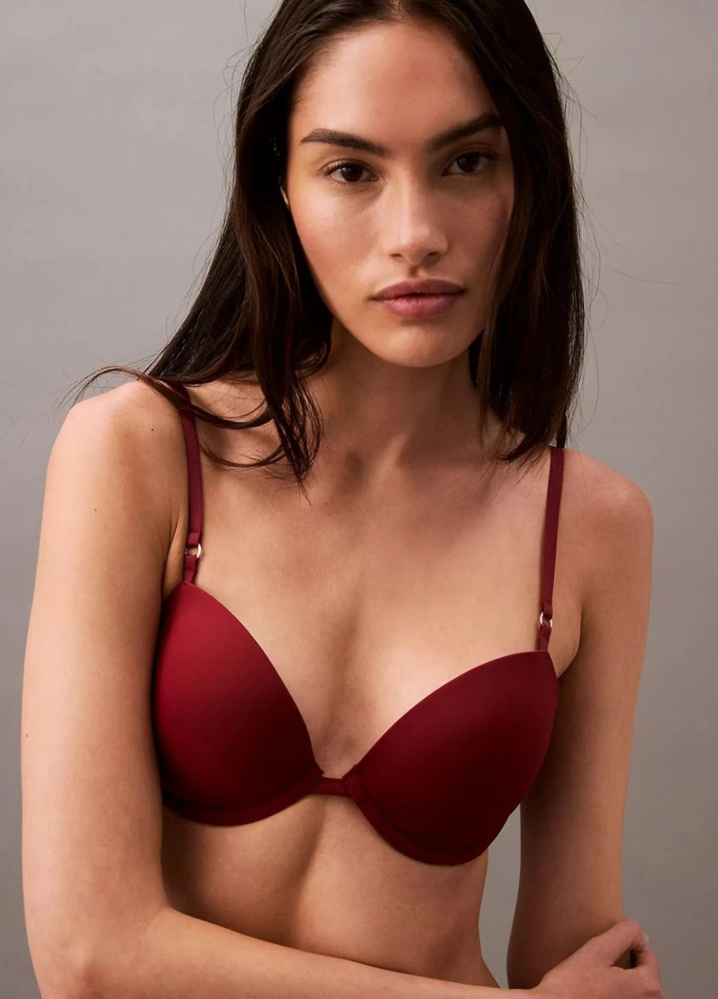 Красный корбей бюстгальтер Calvin Klein с косточками нейлон, эластан