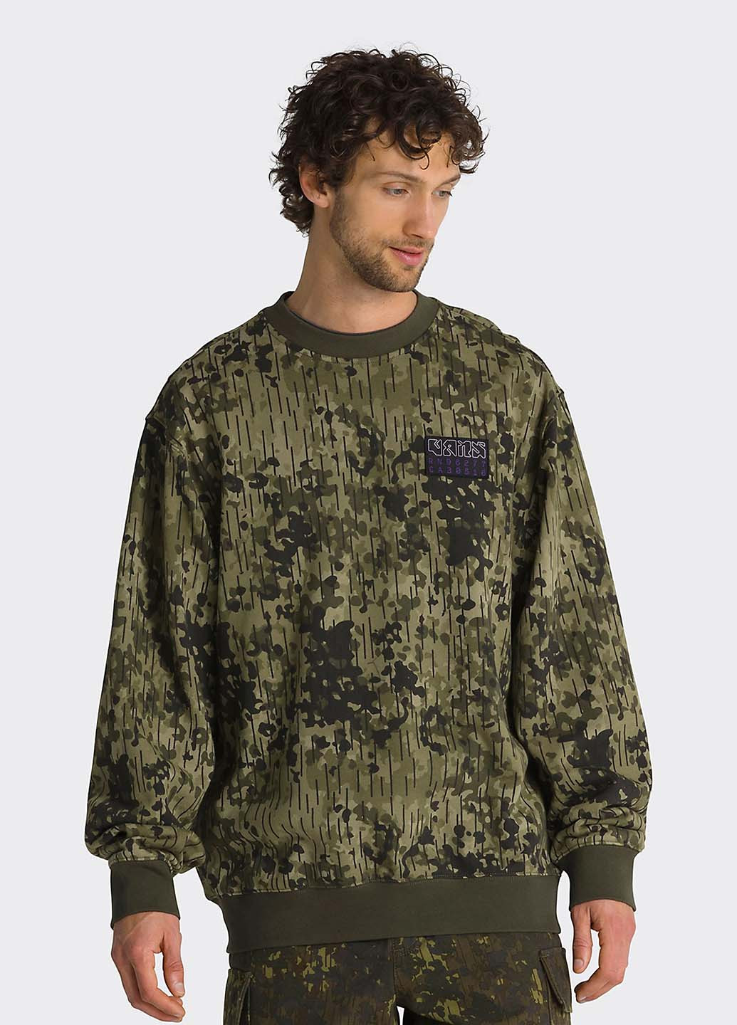 Хакі світшот Vans камуфляжний нашивки (327368561)