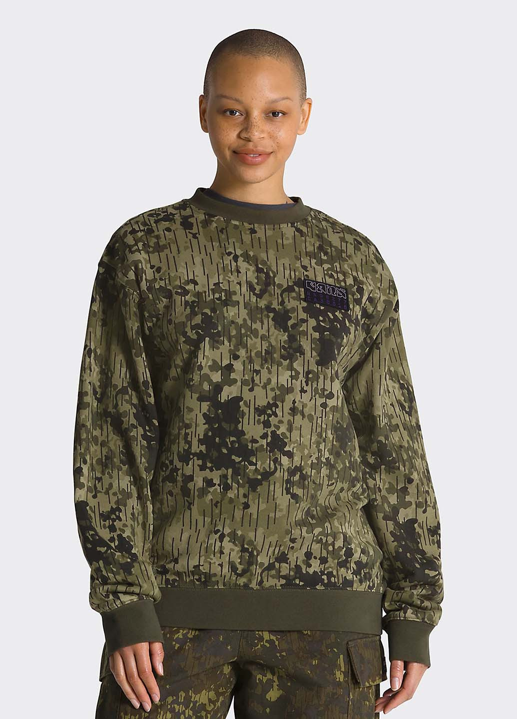 Хакі світшот Vans камуфляжний нашивки (327368561)