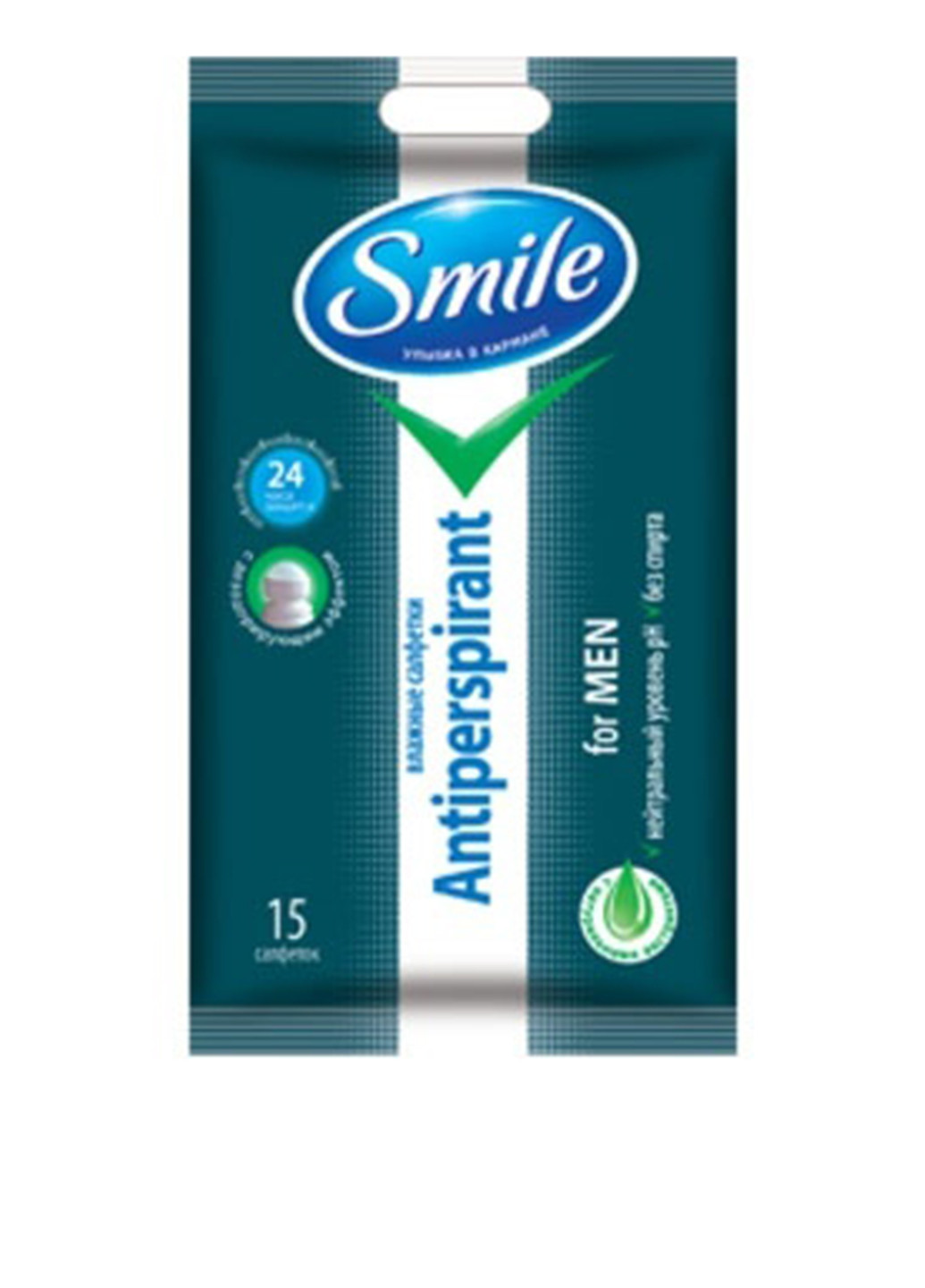 Влажные салфетки Антиперспирант (15 шт.) Smile (132308512)