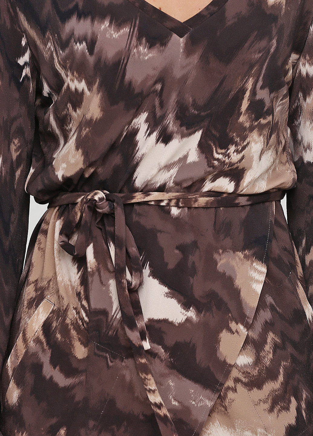 Коричневое кэжуал платье футляр Gerard Pasquier с абстрактным узором