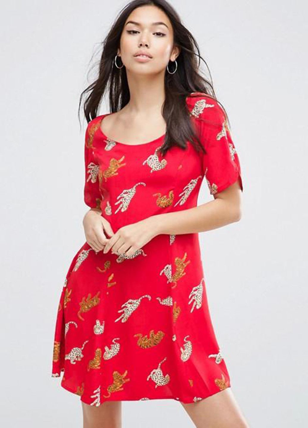 Красное кэжуал платье Asos