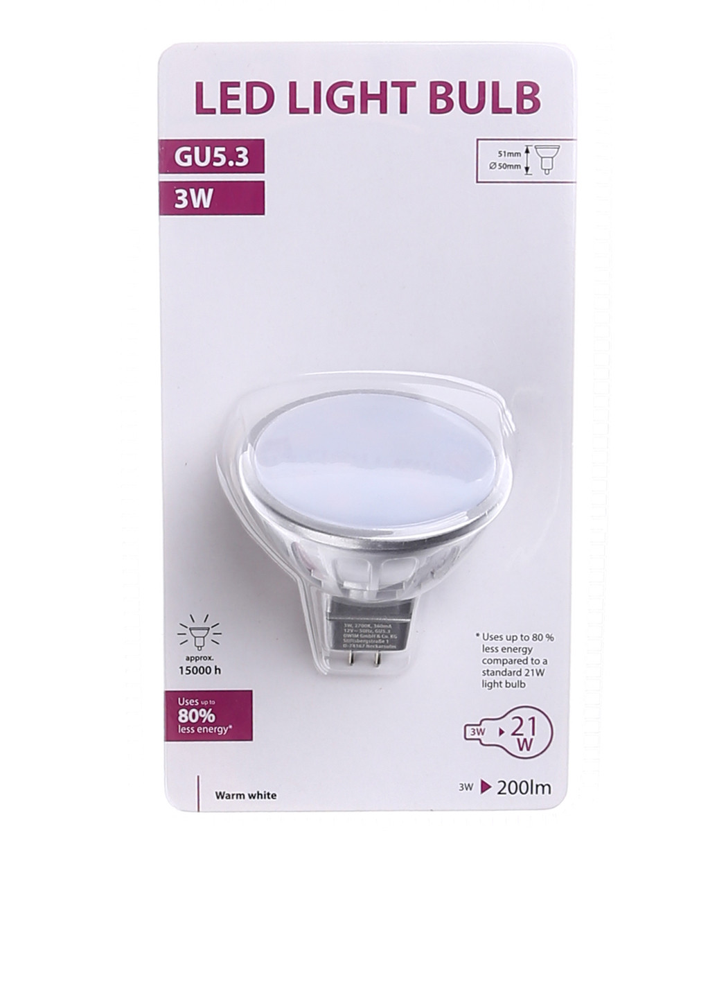 LED лампа GU5.3 3 W No Brand (179472663)