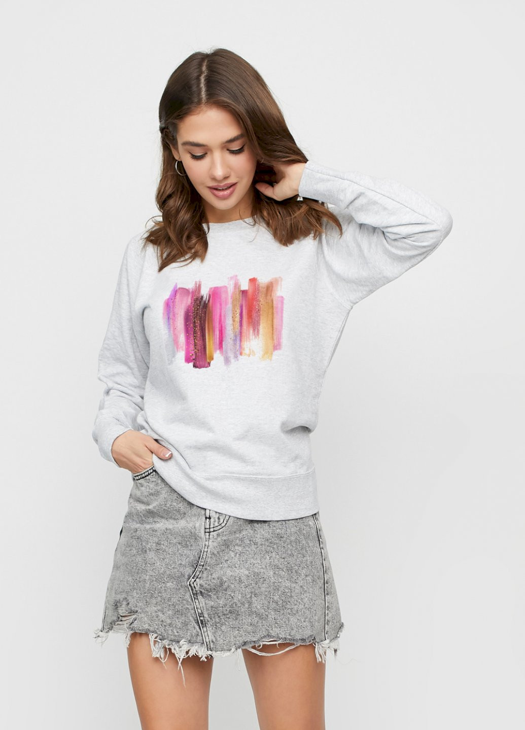 Серый свитшот женский /no flis/ YAPPI рисунок (251467817)