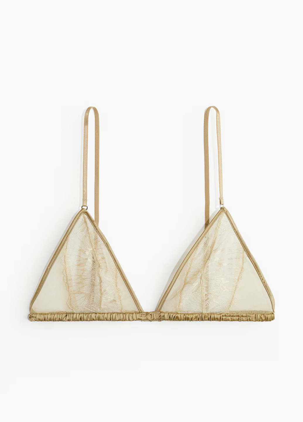 Темно-бежевий тріенджел бюстгальтер H&M без кісточок поліамід